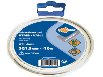 Profile VTMB-draad 3G 1,5mm² 10m wit 1