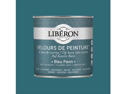 Velours de peinture peinture murale et plafond bleu paon 0,5l | Hubo