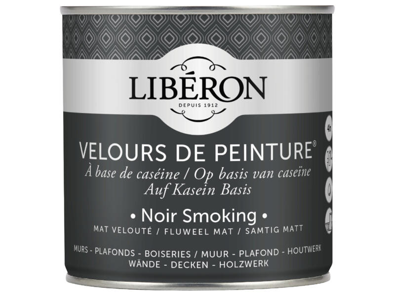 Velours de peinture peinture murale et plafond noir smoking 0,5l | Hubo