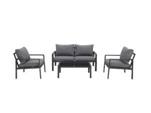 Garden Plus Verona salon de jardin gris foncé