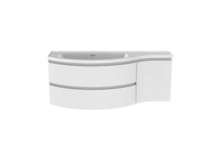 Allibert Verso Olav meuble lavabo + lavabo 130cm 2 tiroirs + 1 porte blanc brillant