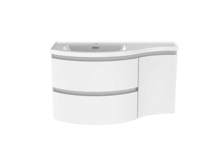 Allibert Verso Olav meuble lavabo + lavabo 90cm 2 tiroirs + 1 porte blanc brillant 1