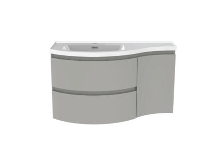 Allibert Verso Olav meuble lavabo + lavabo 90cm 2 tiroirs + 1 porte gris mat 1