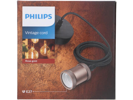 Philips Vintage Cord hanglamp 40W E27 roségoud 1