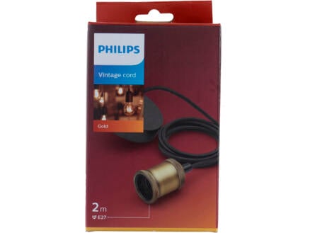 Philips Vintage Cord hanglamp 60W E27 goud 1
