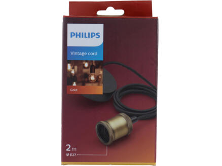 Philips Vintage Cord suspension cordon 60W E27 doré sans ampoule 1