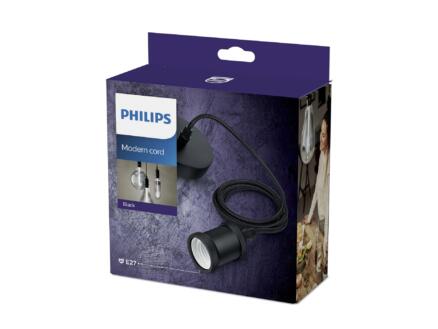 Philips Vintage Cord suspension cordon 60W E27 noir sans ampoule