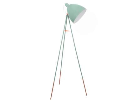 Eglo Vintage Dundee lampadaire trépied E27 60W menthe