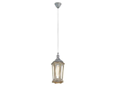 Eglo Vintage Kinghorn hanglamp E27 max. 42W zilver/bruin 1