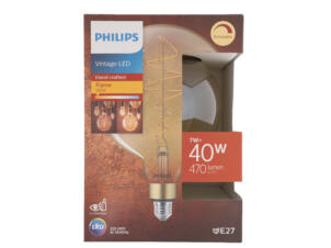 Philips Vintage LED bollamp E27 6,5W goud dimbaar