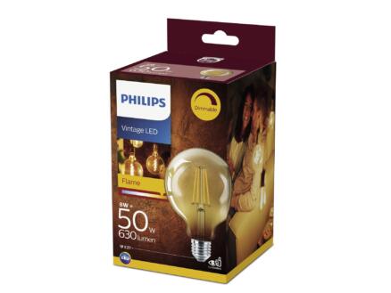 Vintage LED bollamp filament E27 8W dimbaar gold 1