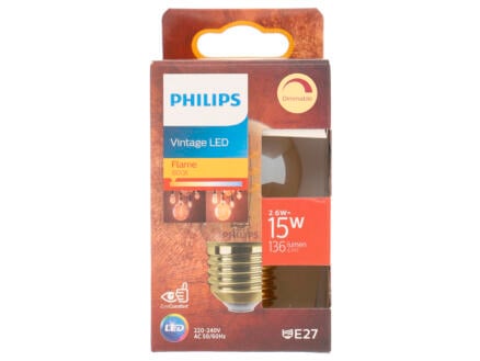 Philips Vintage LED kogellamp filament E27 3,5W dimbaar 1