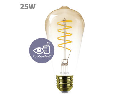 Philips Vintage ampoule LED Edison filament verre ambré E27 4,5W dimmable 1