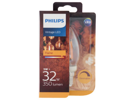 Philips Vintage ampoule LED flamme E14 5W or dimmable 1