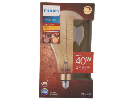 Philips Vintage ampoule LED poire filament E27 6,5W or dimmable 1