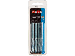 Mack Vis à double filetage M8 80mm zingué 4 pièces
