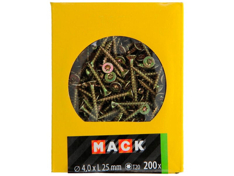 Boîte De Vis CELO VLOX – 4x25 Mm, Filetage Complet, Bichromaté, 1000 Unités
