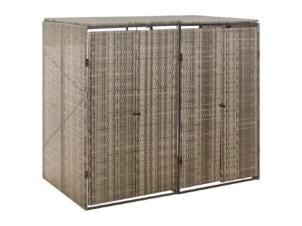 Vuilbakberging dubbel 140x80x117 cm grijs