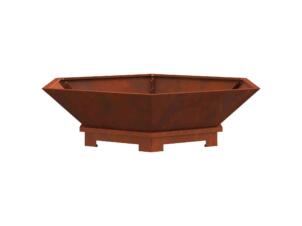Vuurkorf 100x100x28 cm gepatineerd staal bruin