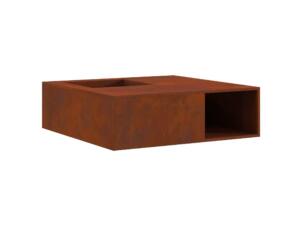 Vuurkorf 100x100x30 cm gepatineerd staal bruin