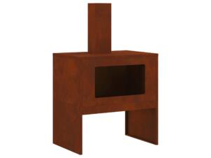 Vuurkorf 60x40x96 cm gepatineerd staal bruin