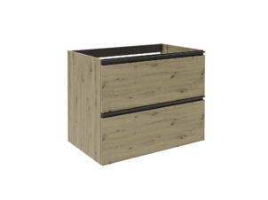Wabi badkamermeubel 80cm 2 lades eik-zwart