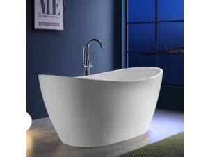 Wahlbach Yarae baignoire îlot ovale 170x80 cm acrylique blanc brillant