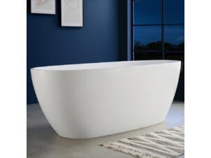 Wahlbach Yesenia baignoire îlot ovale 180x80 cm acrylique blanc brillant