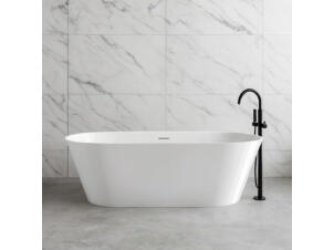 Wahlbach Zelda baignoire îlot ovale 170x80 cm blanc brillant