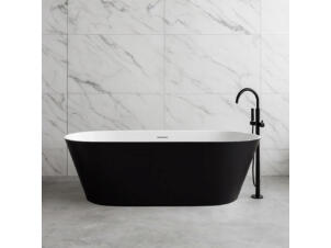 Wahlbach Zelda baignoire îlot ovale 170x80 cm blanc/noir
