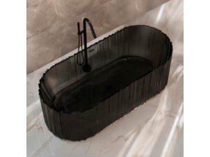 Wahlbach baignoire îlot ovale 170x80 cm noir transparent