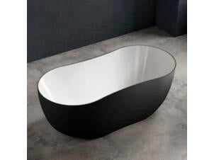 Wahlbach baignoire îlot ovale 170x80 cm noir/blanc