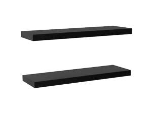 Wandschap 100x20x3,8 cm zwart 2 stuks