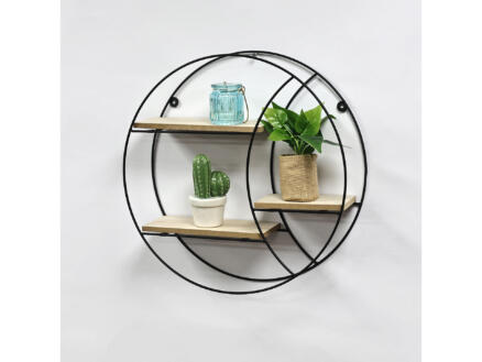 Wandschap 40x10 cm zwart/bruin