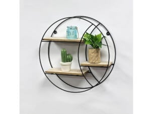 Wandschap 40x10 cm zwart/bruin