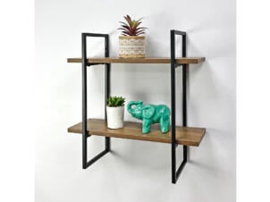 Wandschap 40x14x40 cm zwart/bruin