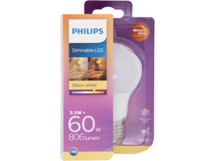 Philips Warm Glow ampoule LED poire mat E27 8,5W blanc chaud 1