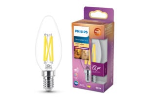 Philips WarmGlow LED kaarslamp filament E14 5,9W dimbaar warm wit