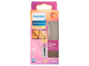 Philips WarmGlow LED kaarslamp filament E14 5,9W dimbaar warm wit