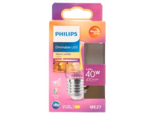 Philips WarmGlow LED kogellamp filament E27 4,5W dimbaar