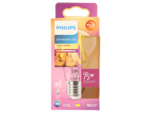 Philips WarmGlow LED peerlamp E27 7,2W dimbaar