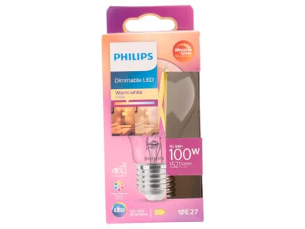 Philips WarmGlow LED peerlamp filament E27 11,5W dimbaar 1