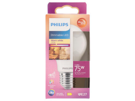 Philips WarmGlow LED peerlamp mat glas E27 10,5W dimbaar 1