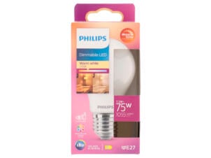 Philips WarmGlow LED peerlamp mat glas E27 10,5W dimbaar
