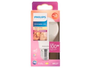 Philips WarmGlow LED peerlamp mat glas E27 12W dimbaar