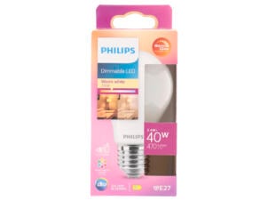 Philips WarmGlow LED peerlamp mat glas E27 5W dimbaar