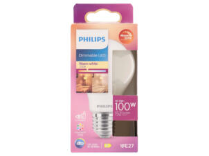 Philips WarmGlow ampoule LED poire verre mat E27 12W dimmable