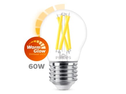 Philips WarmGlow ampoule LED sphérique E27 5,9W dimmable