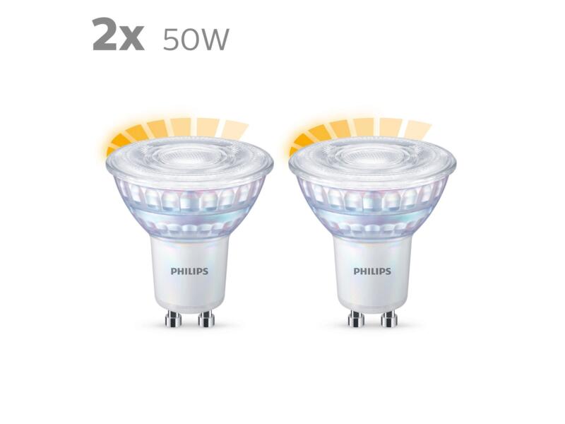 Philips WarmGlow spot LED GU10 3,8W dimmable 2 pièces