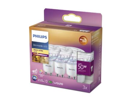 Philips WarmGlow spot LED GU10 3,8W dimmable 3 pièces 1